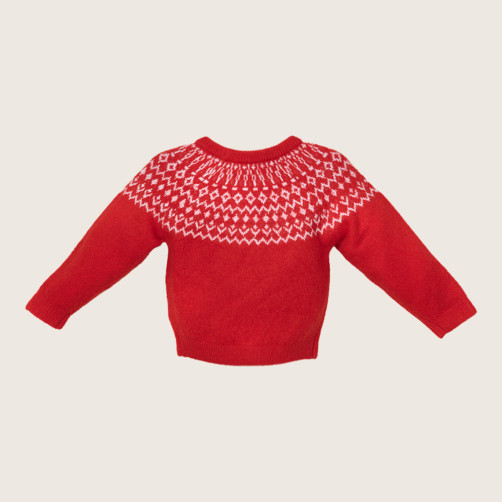 rise little earthling Fairisle Sweater BUHSW08 - Red / 9-12m - Image 3