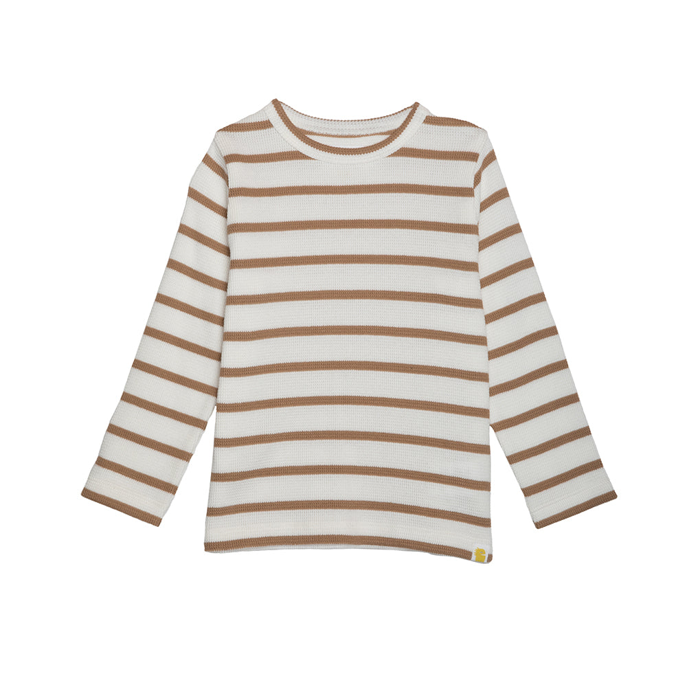 rise little earthling Long Sleeve Waffle T-Shirt - Biking Red / 12-18m - Image 4