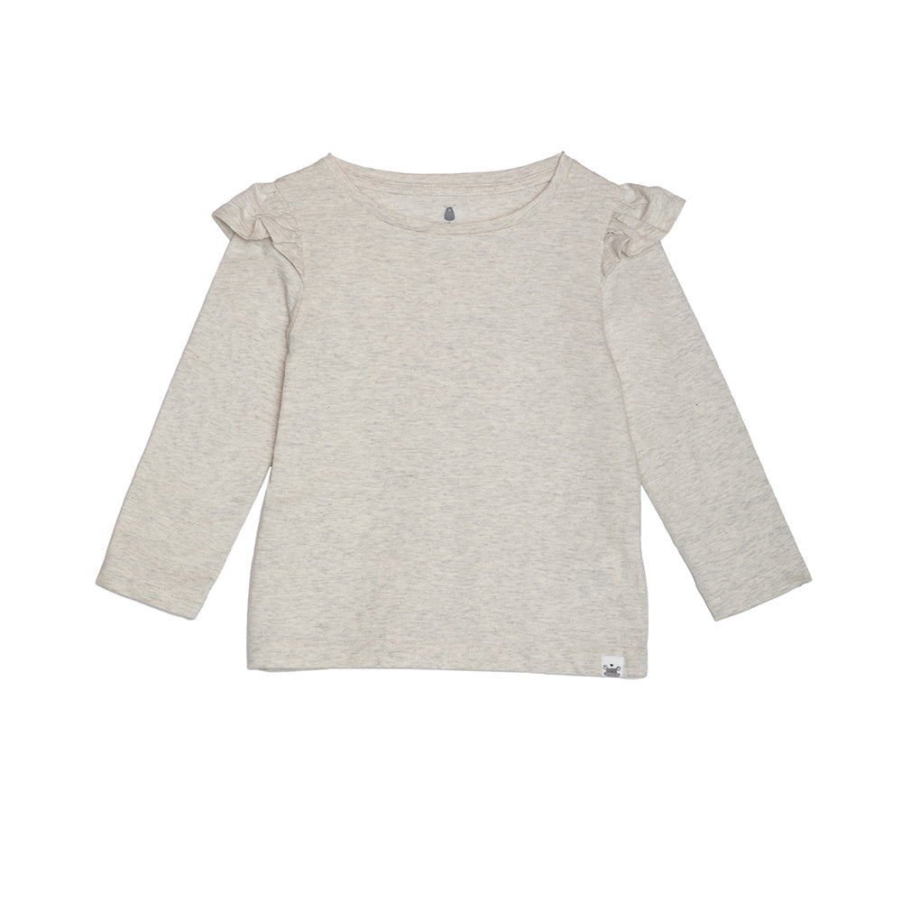 rise little earthling Long Sleeve Ruffle T-Shirt TGFKT20 - Grey / 18-24m - Image 3