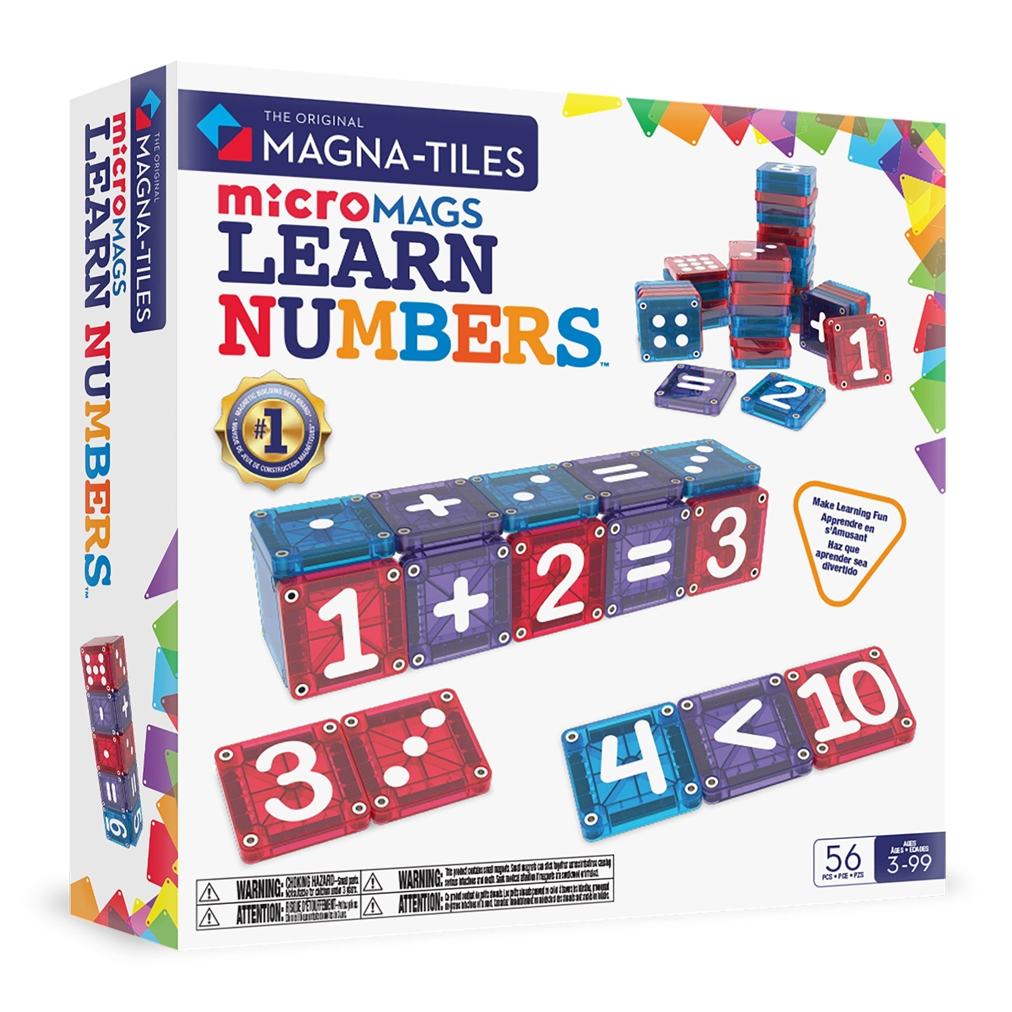 MAGNA-TILES® microMAGS LEARN Numbers 56-Piece
