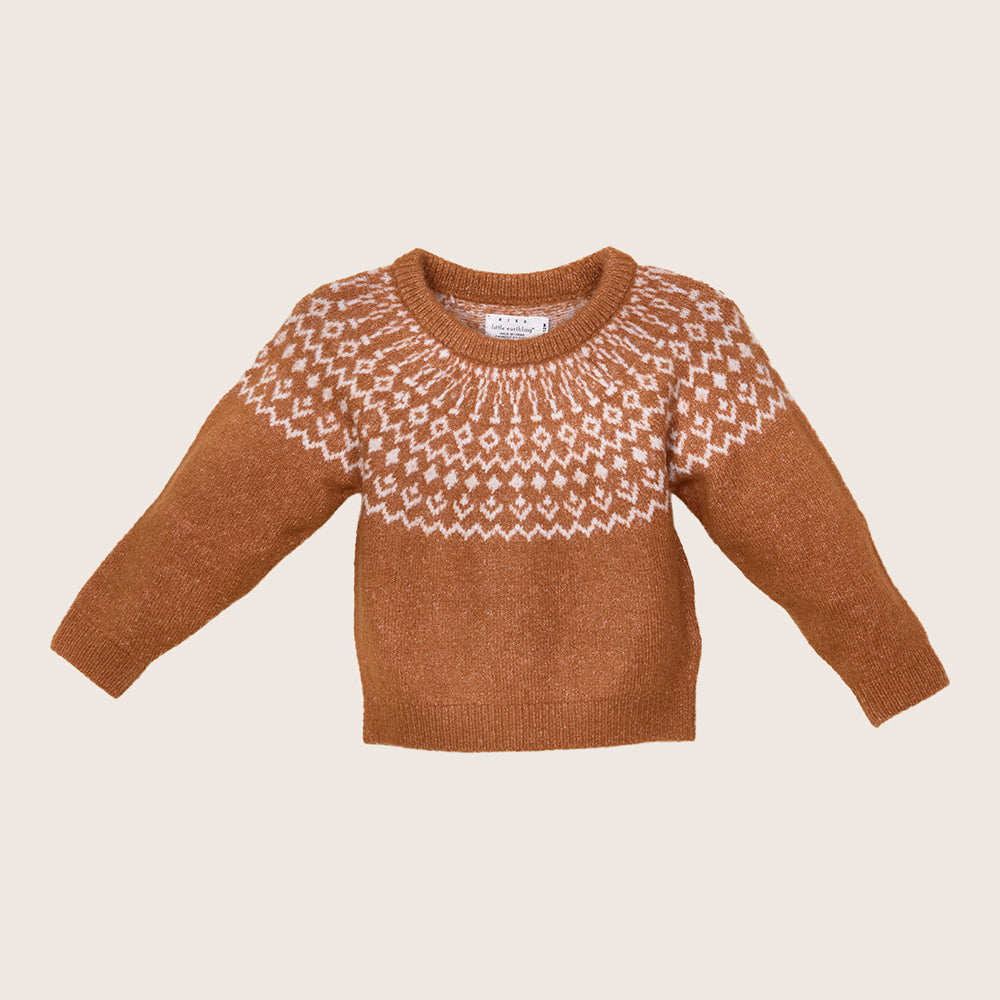 rise little earthling Fairisle Sweater BUHSW08 - Red / 9-12m - Image 4