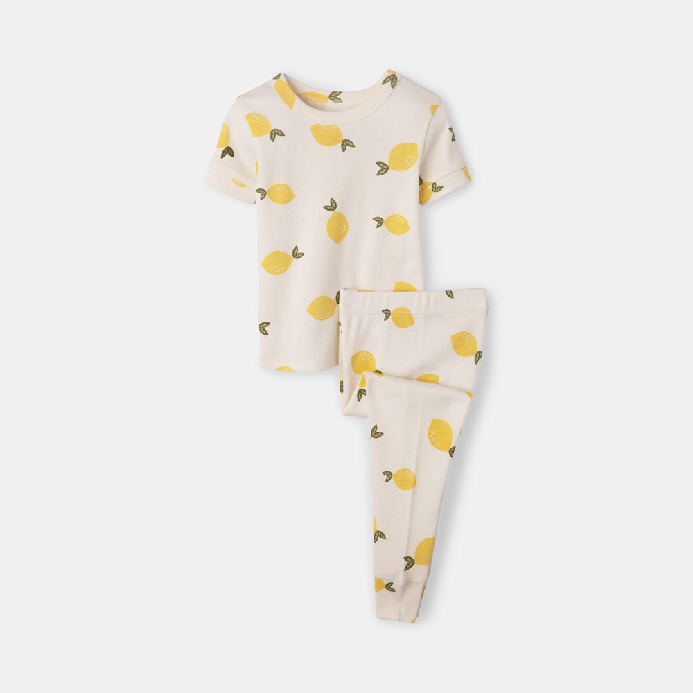 rise little earthling Short Sleeve Sleep Set - Antique White Lemon / 3y - Image 10
