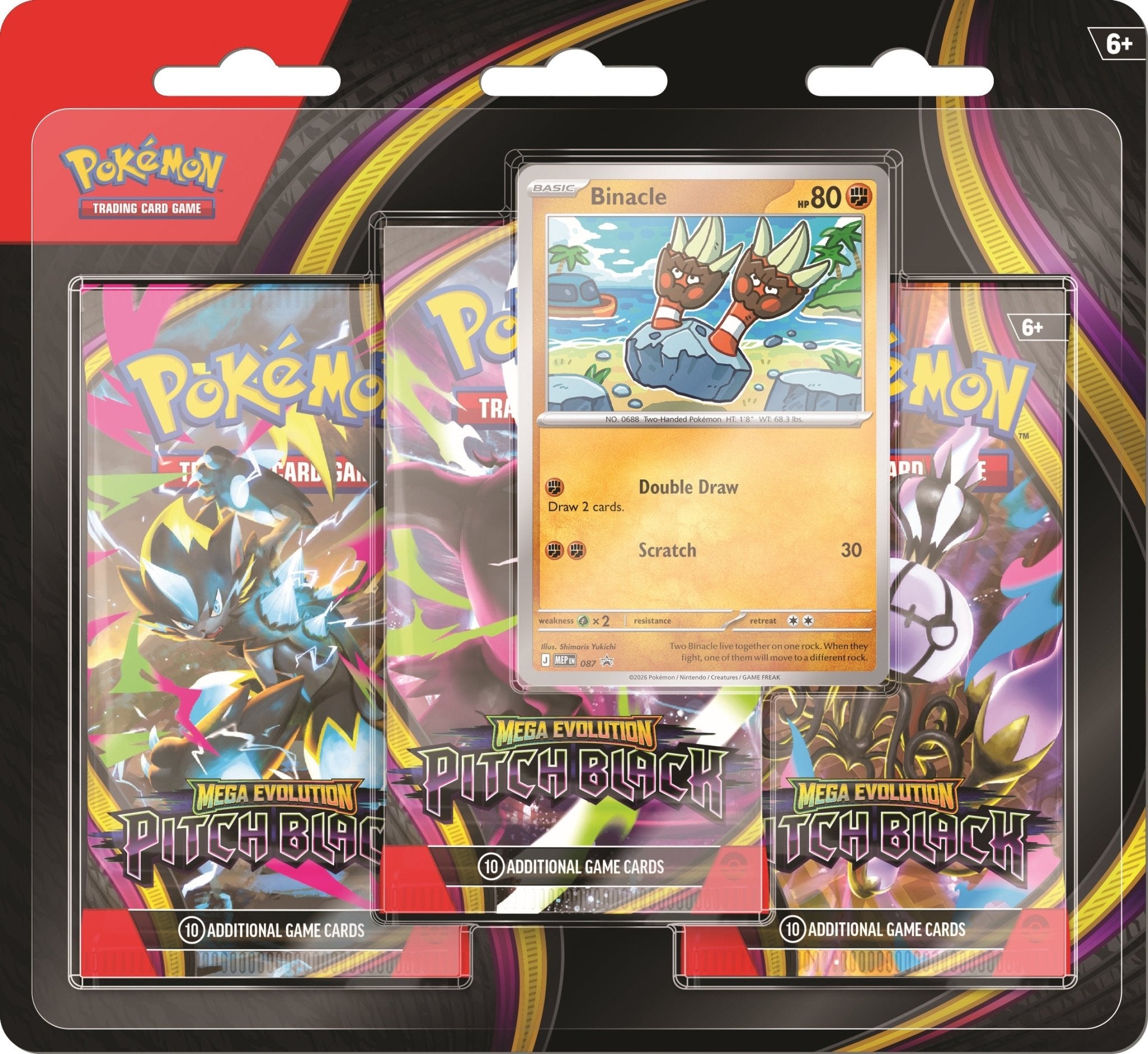 Pokemon Pokémon TCG: Mega Evolution PITCH BLACK Three-Booster Blister I Limit 2 per customer - Image 2