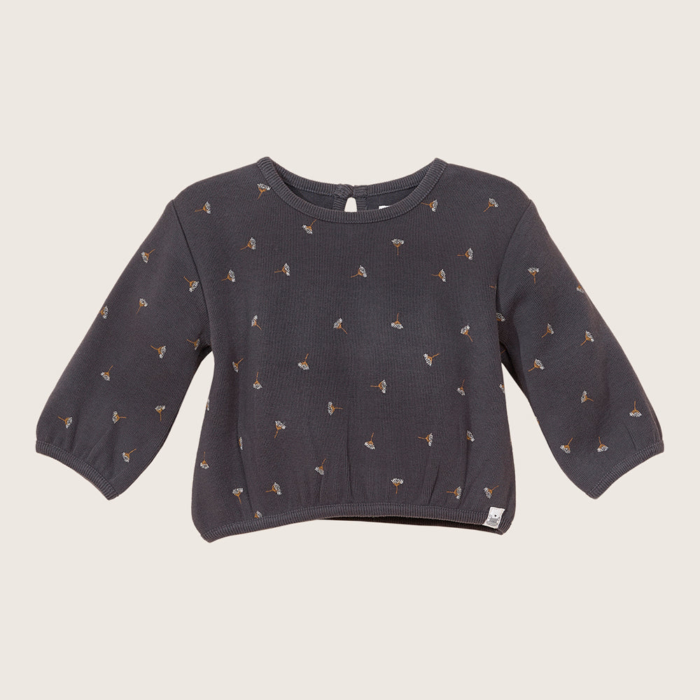 rise little earthling Crew Graphic Top - Obsidian / 0-3m - Image 4