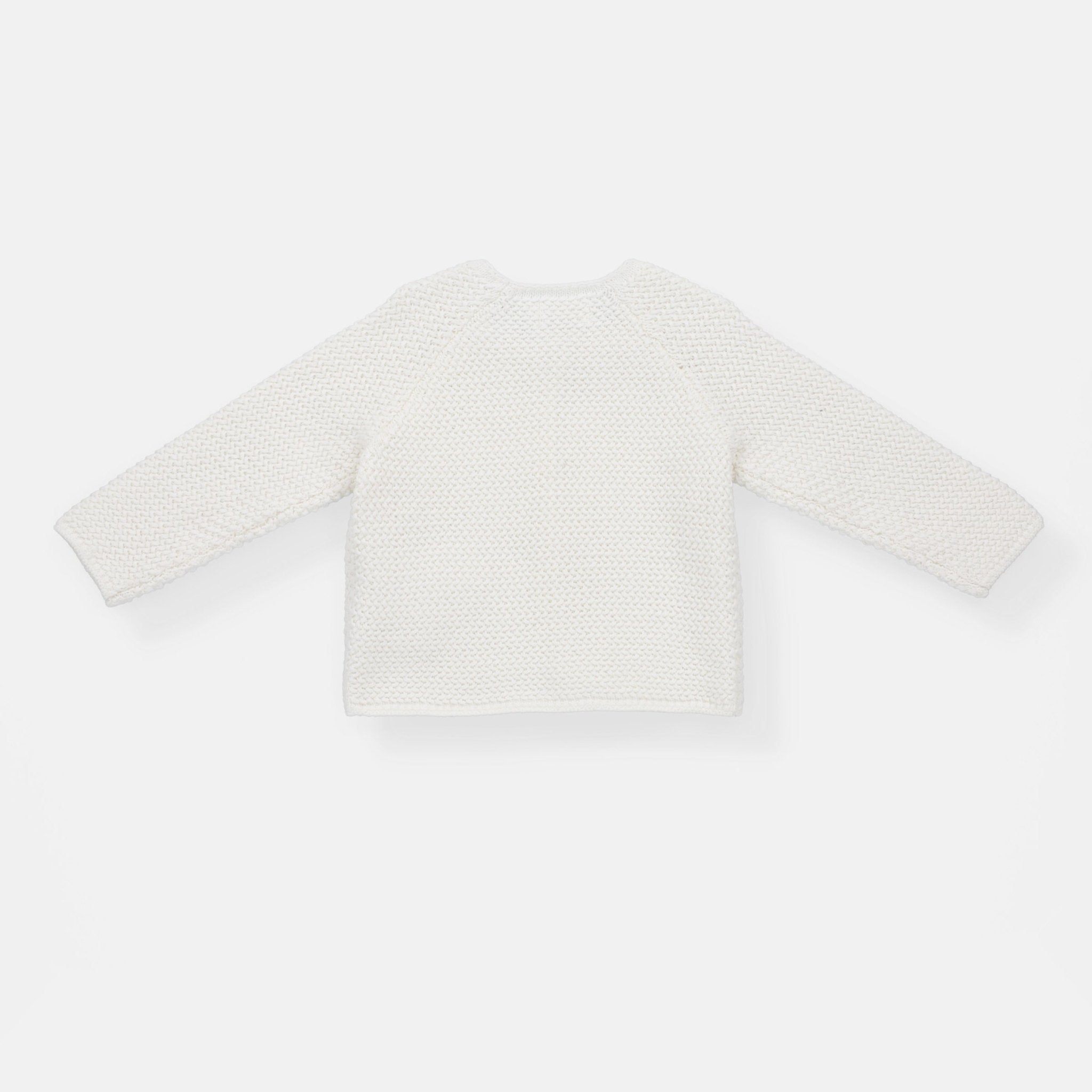 Rise Little Earthling Texture Knit Cardi - Antique White / 6-9m - Image 4
