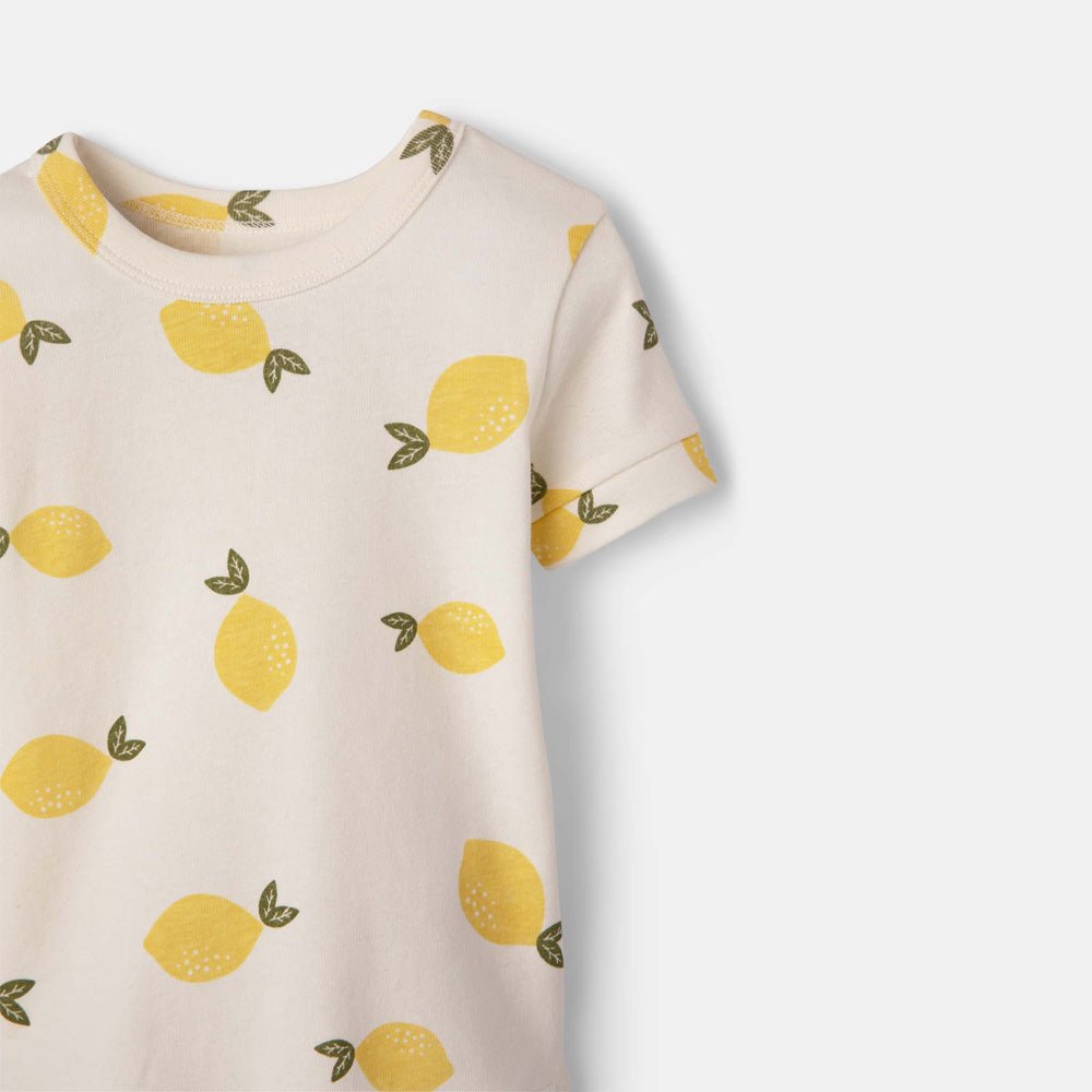 rise little earthling Short Sleeve Sleep Set - Antique White Lemon / 3y - Image 13