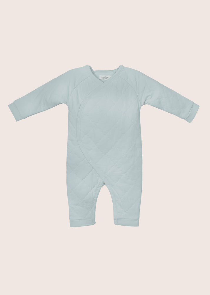 rise little earthling Quilted Wrap Romper - Green / 9-12m - Image 4