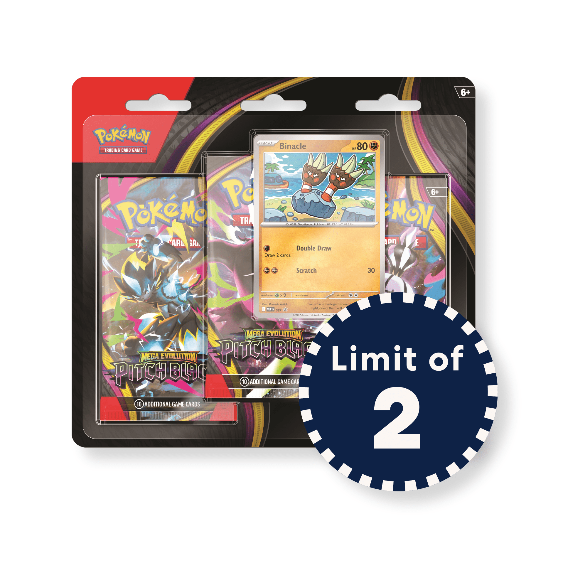 Pokemon Pokémon TCG: Mega Evolution PITCH BLACK Three-Booster Blister I Limit 2 per customer