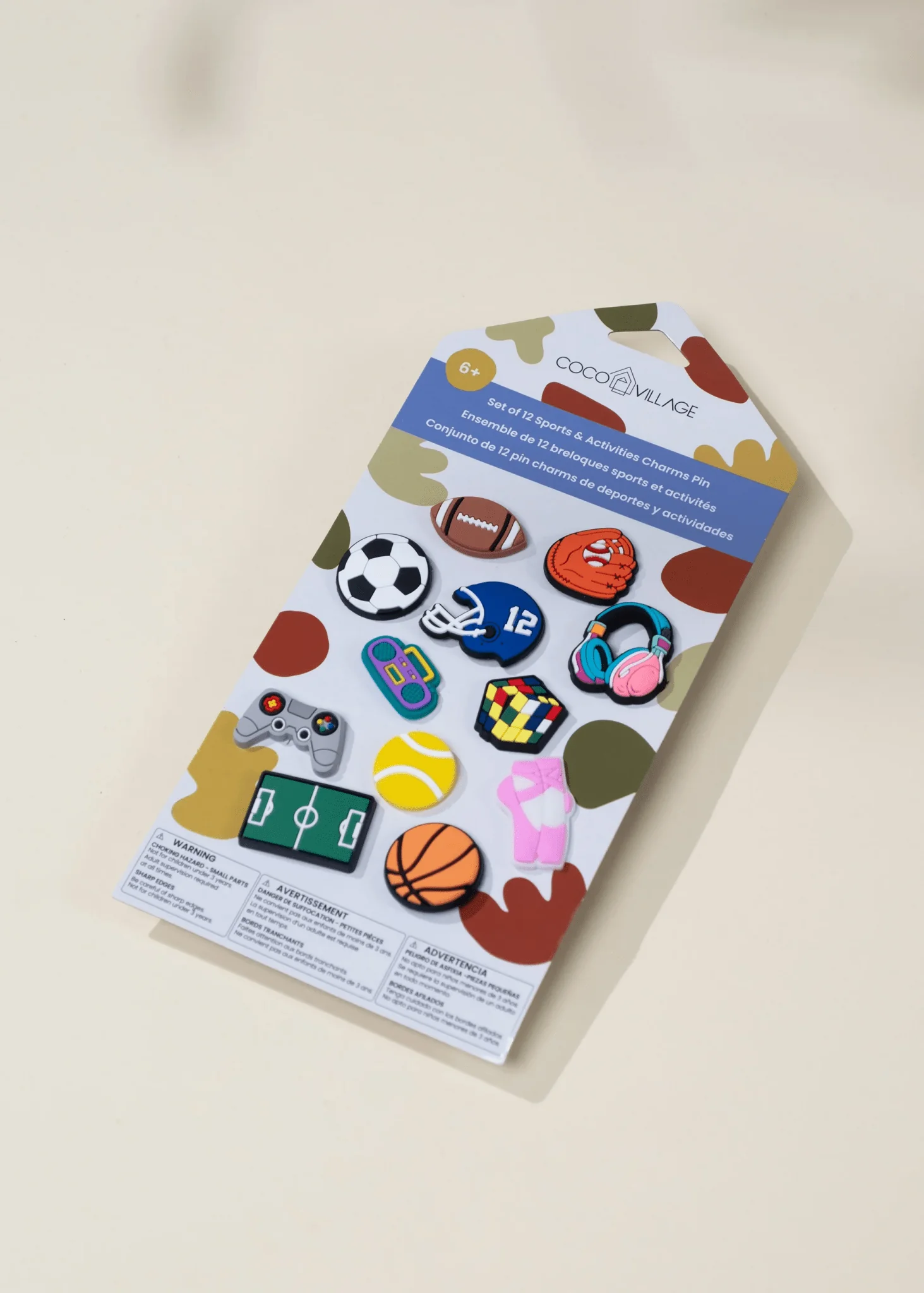 Coco Village Set of 12 Sports & Activities Charms Pin - Image 4