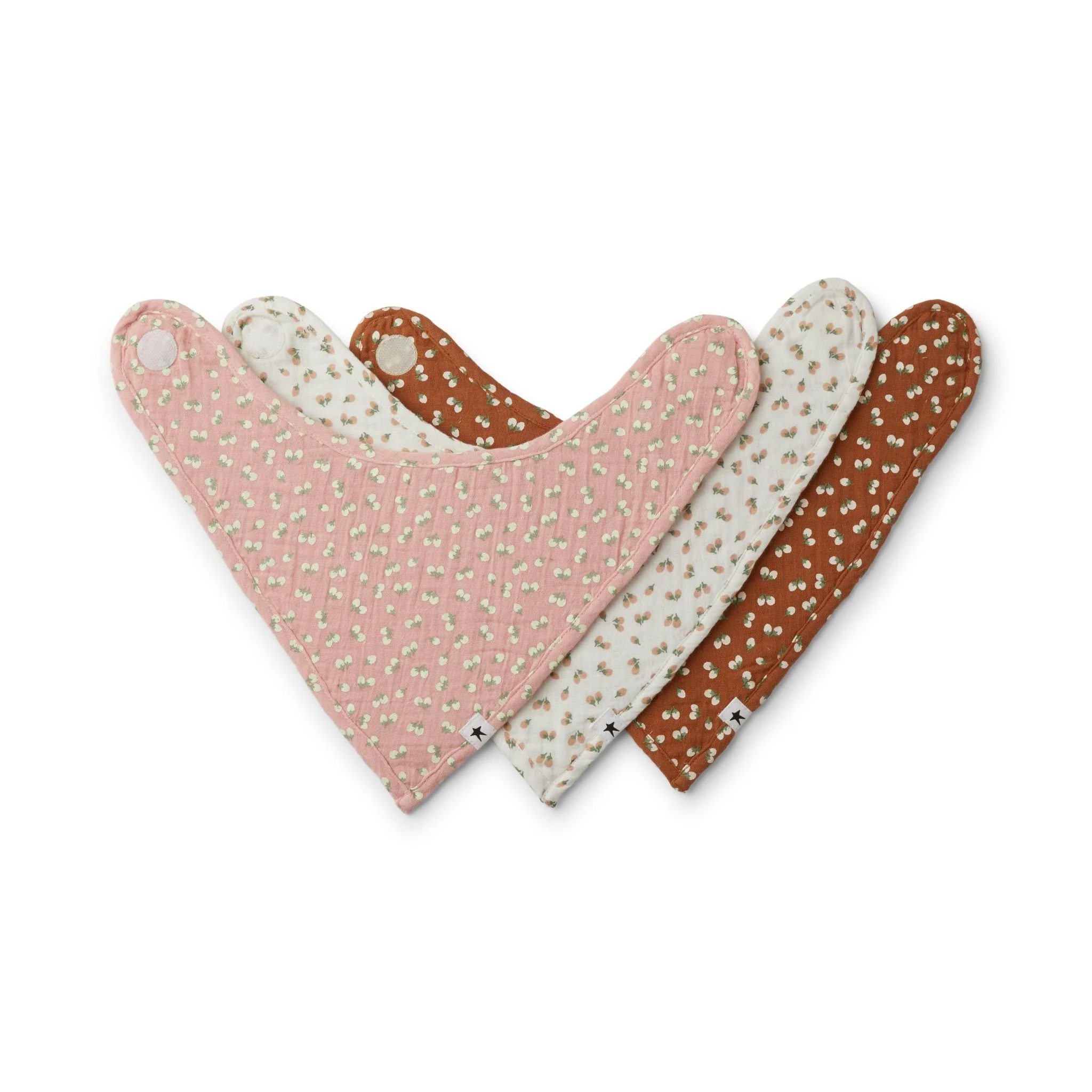 rise little earthling 3-Pack Gauze Bib - Blossom / OS
