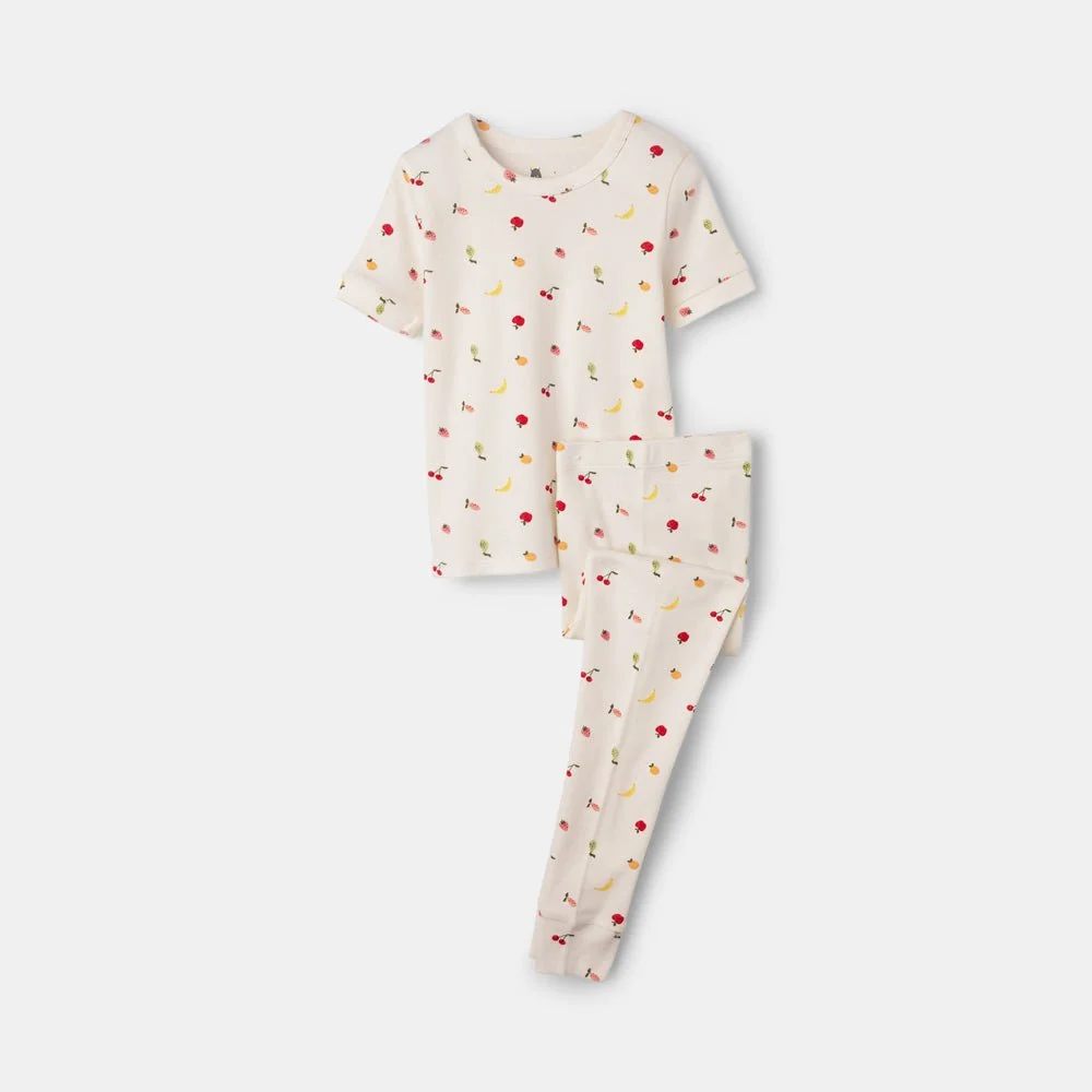 rise little earthling Short Sleeve Sleep Set - Antique White Lemon / 3y - Image 6