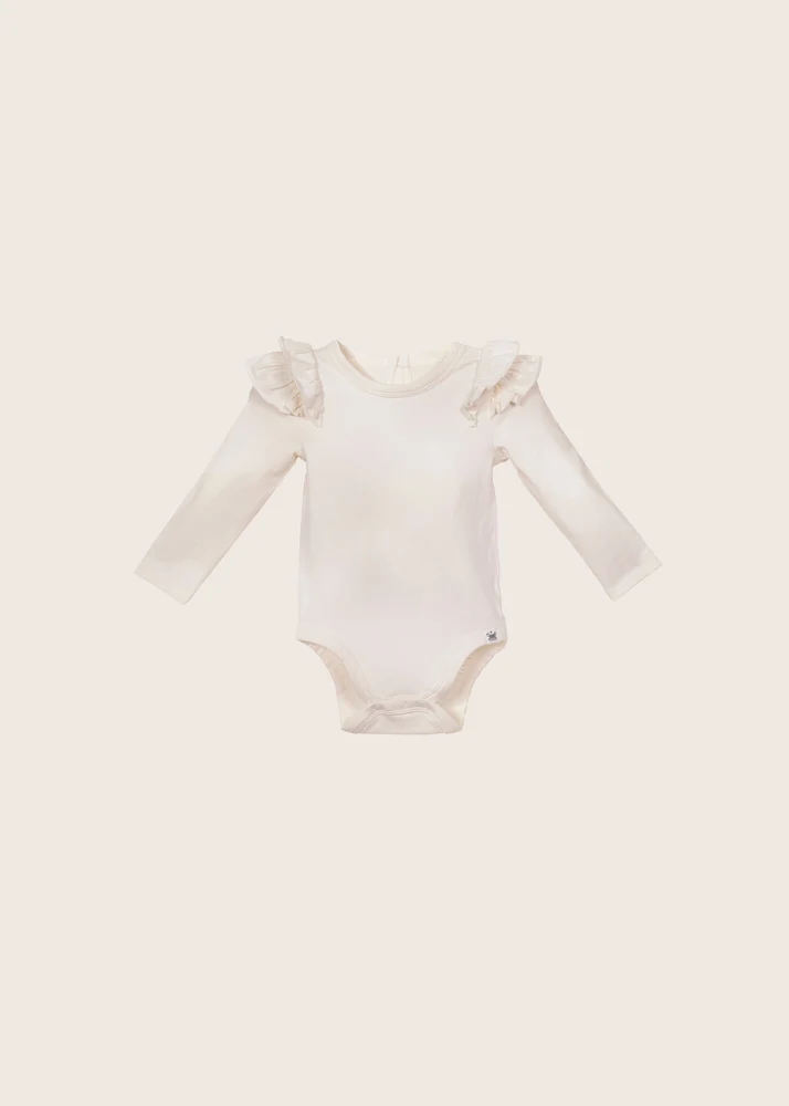 rise little earthling Ruffle Bodysuit - Red / 9-12m